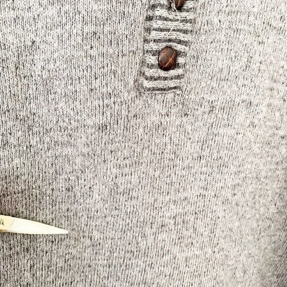 Daniel Blasi made in Italy wool blend grey quarter button mock collar sweater - Picture 3 of 8